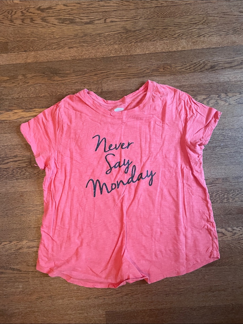 Never Say Monday Coral Short Sleeve Tee - Women